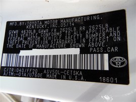 2014 TOYOTA CAMRY SE WHITE 2.5 AT Z20024